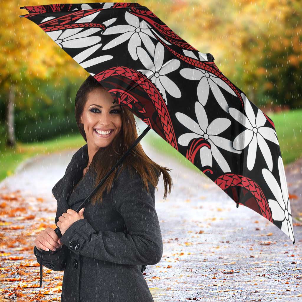 Personalised Cook Islands Atiu Enuamanu Umbrella Tiare Maori Polynesian Waves Tattoo