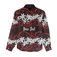 Personalised Cook Islands Atiu Enuamanu Women Casual Shirt Tiare Maori Polynesian Waves Tattoo