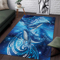 New Zealand Humpback Whale Matariki Area Rug Maori New Year Taniko Niho Taniwha LT14 Blue - Polynesian Pride