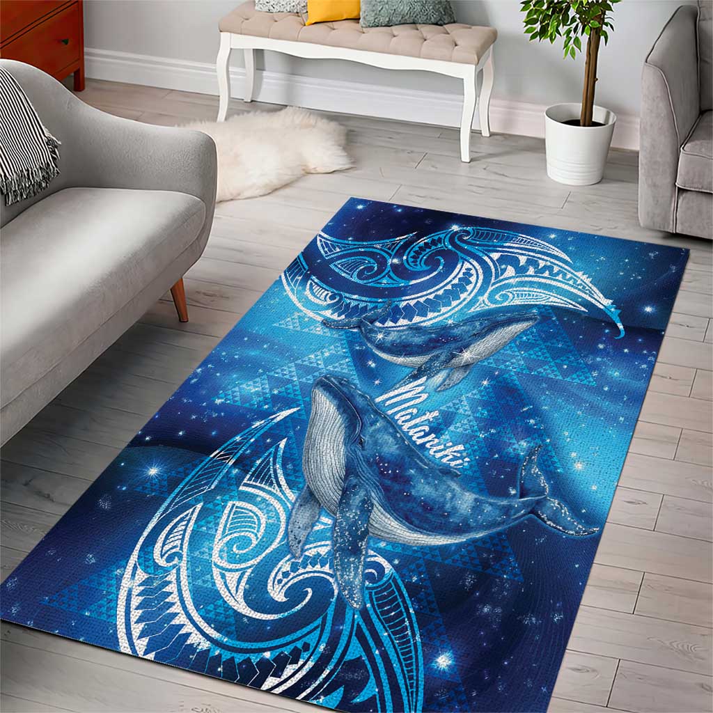 New Zealand Humpback Whale Matariki Area Rug Maori New Year Taniko Niho Taniwha LT14 - Polynesian Pride