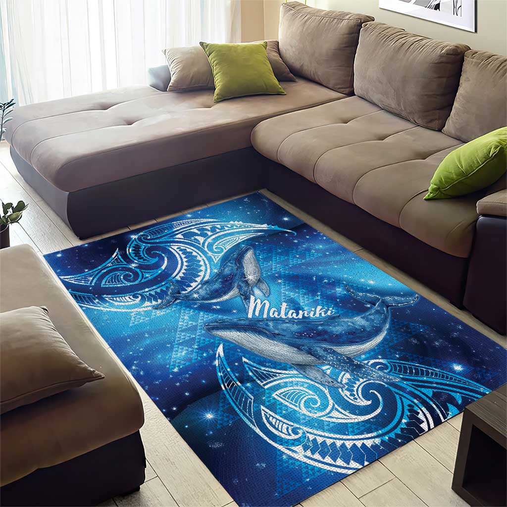 New Zealand Humpback Whale Matariki Area Rug Maori New Year Taniko Niho Taniwha LT14 - Polynesian Pride