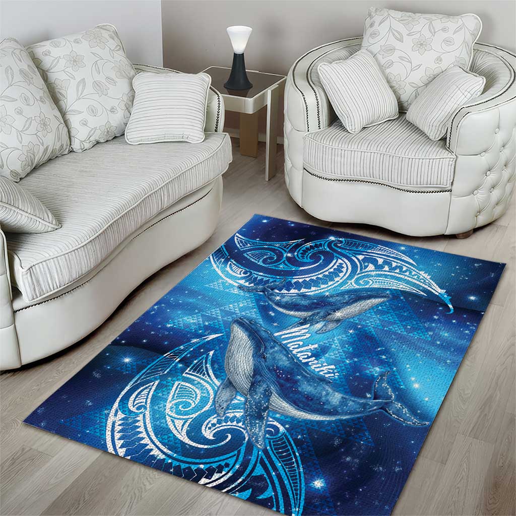 New Zealand Humpback Whale Matariki Area Rug Maori New Year Taniko Niho Taniwha LT14 - Polynesian Pride