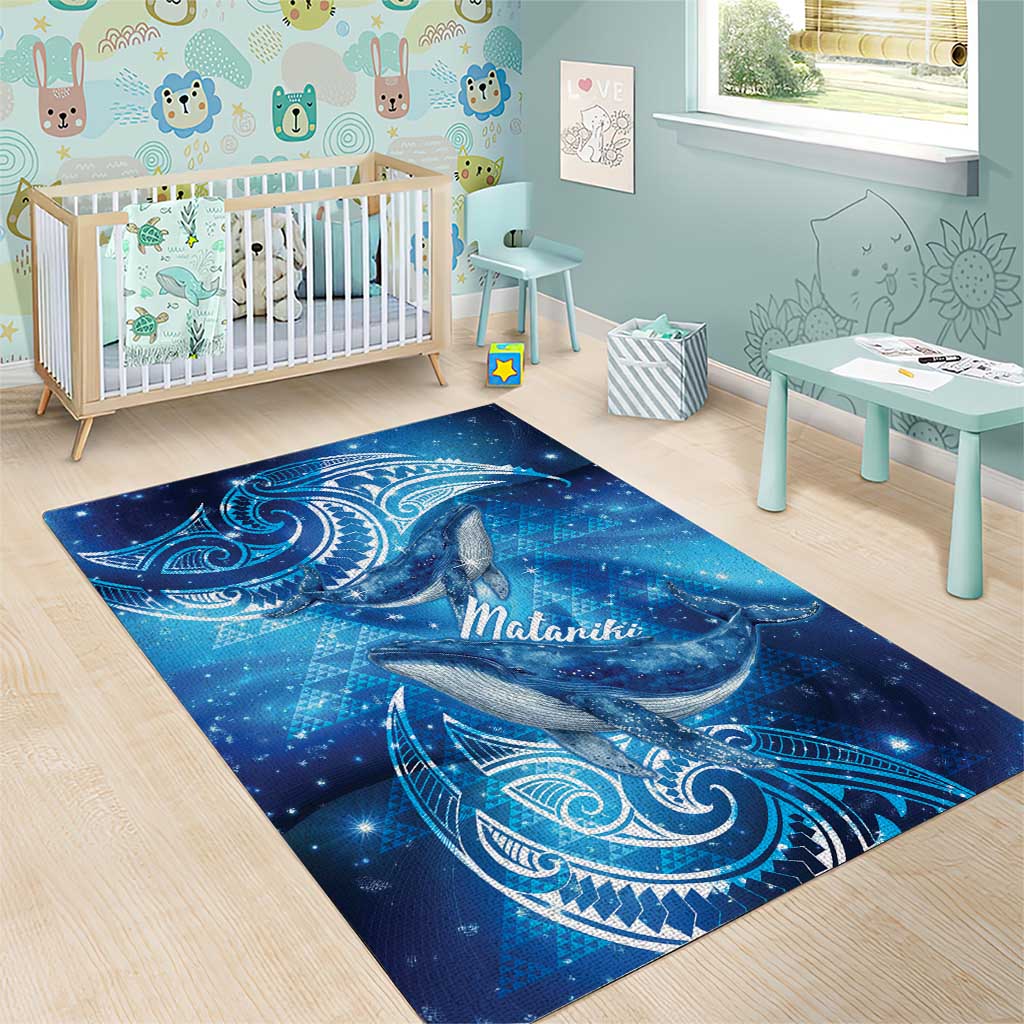 New Zealand Humpback Whale Matariki Area Rug Maori New Year Taniko Niho Taniwha LT14 - Polynesian Pride