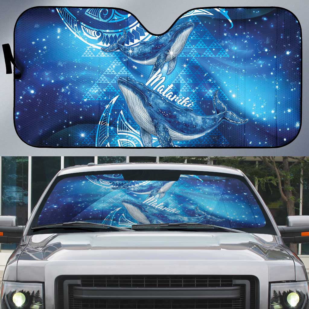New Zealand Humpback Whale Matariki Auto Sun Shade Maori New Year Taniko Niho Taniwha