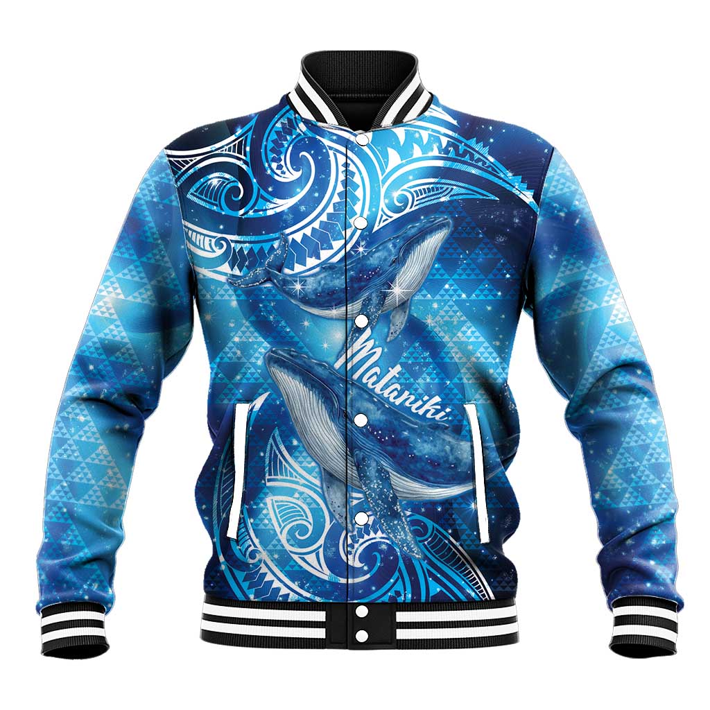 New Zealand Humpback Whale Matariki Baseball Jacket Maori New Year Taniko Niho Taniwha