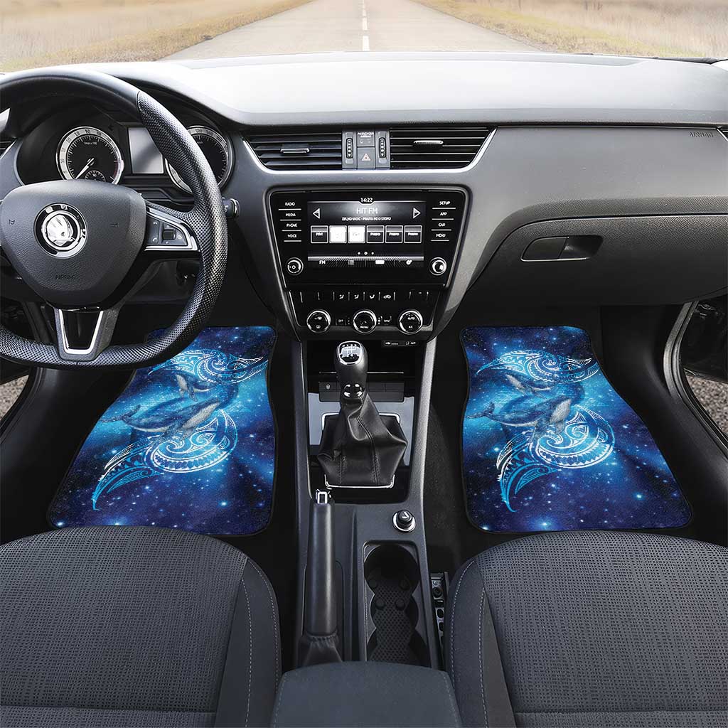 New Zealand Humpback Whale Matariki Car Mats Maori New Year Taniko Niho Taniwha LT14 Set 2pcs - Front Blue - Polynesian Pride