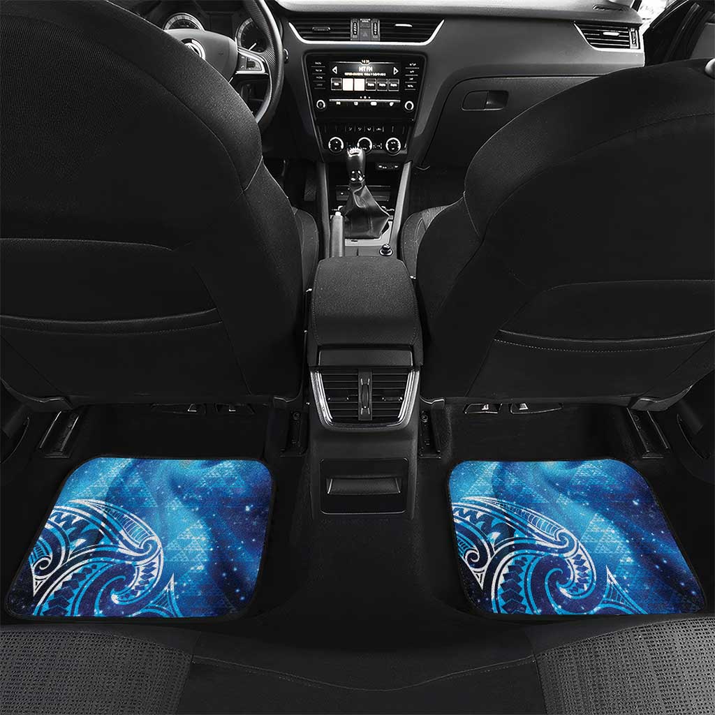 New Zealand Humpback Whale Matariki Car Mats Maori New Year Taniko Niho Taniwha LT14 Set 2pcs - Back Blue - Polynesian Pride