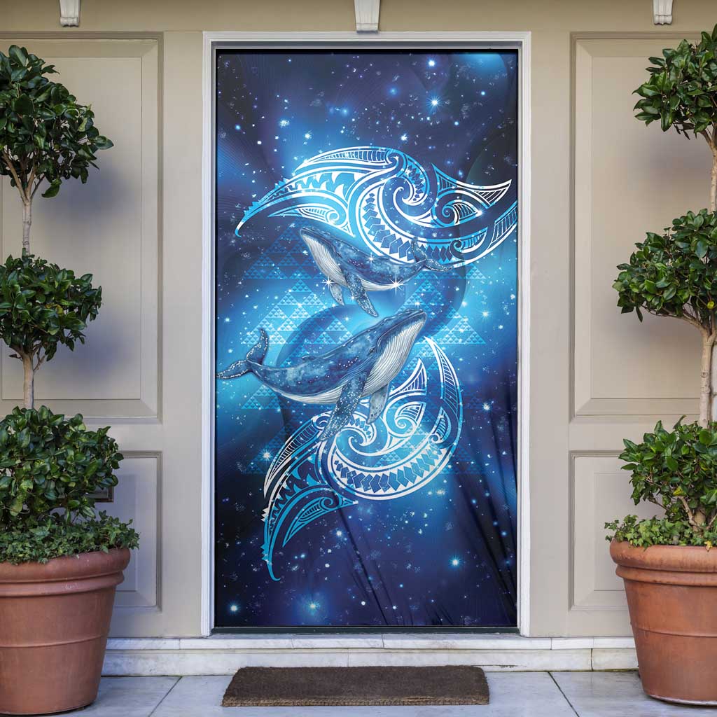 New Zealand Humpback Whale Matariki Door Cover Maori New Year Taniko Niho Taniwha