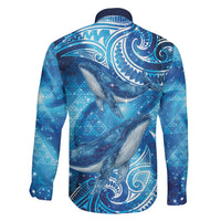 New Zealand Humpback Whale Matariki Family Matching Long Sleeve Bodycon Dress and Hawaiian Shirt Maori New Year Taniko Niho Taniwha LT14 - Polynesian Pride
