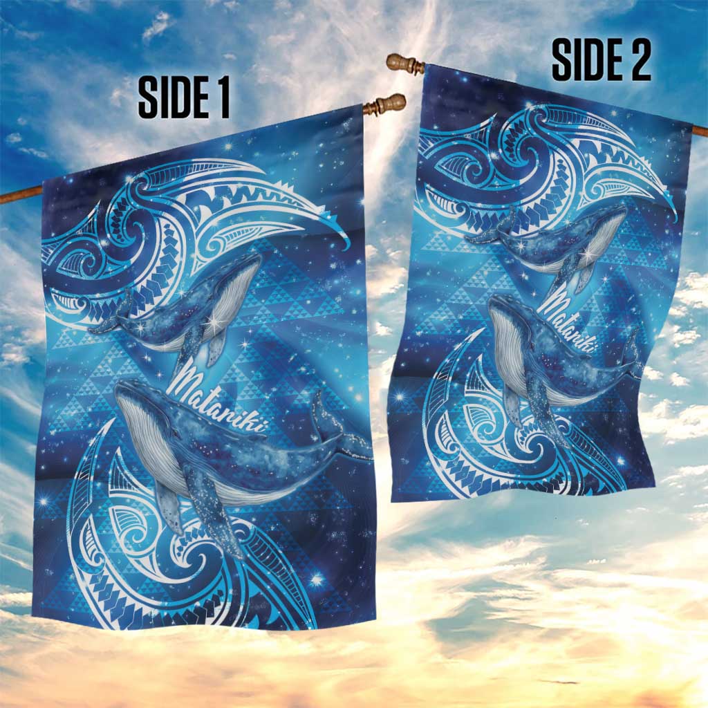 New Zealand Humpback Whale Matariki Garden Flag Maori New Year Taniko Niho Taniwha