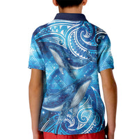 New Zealand Humpback Whale Matariki Kid Polo Shirt Maori New Year Taniko Niho Taniwha