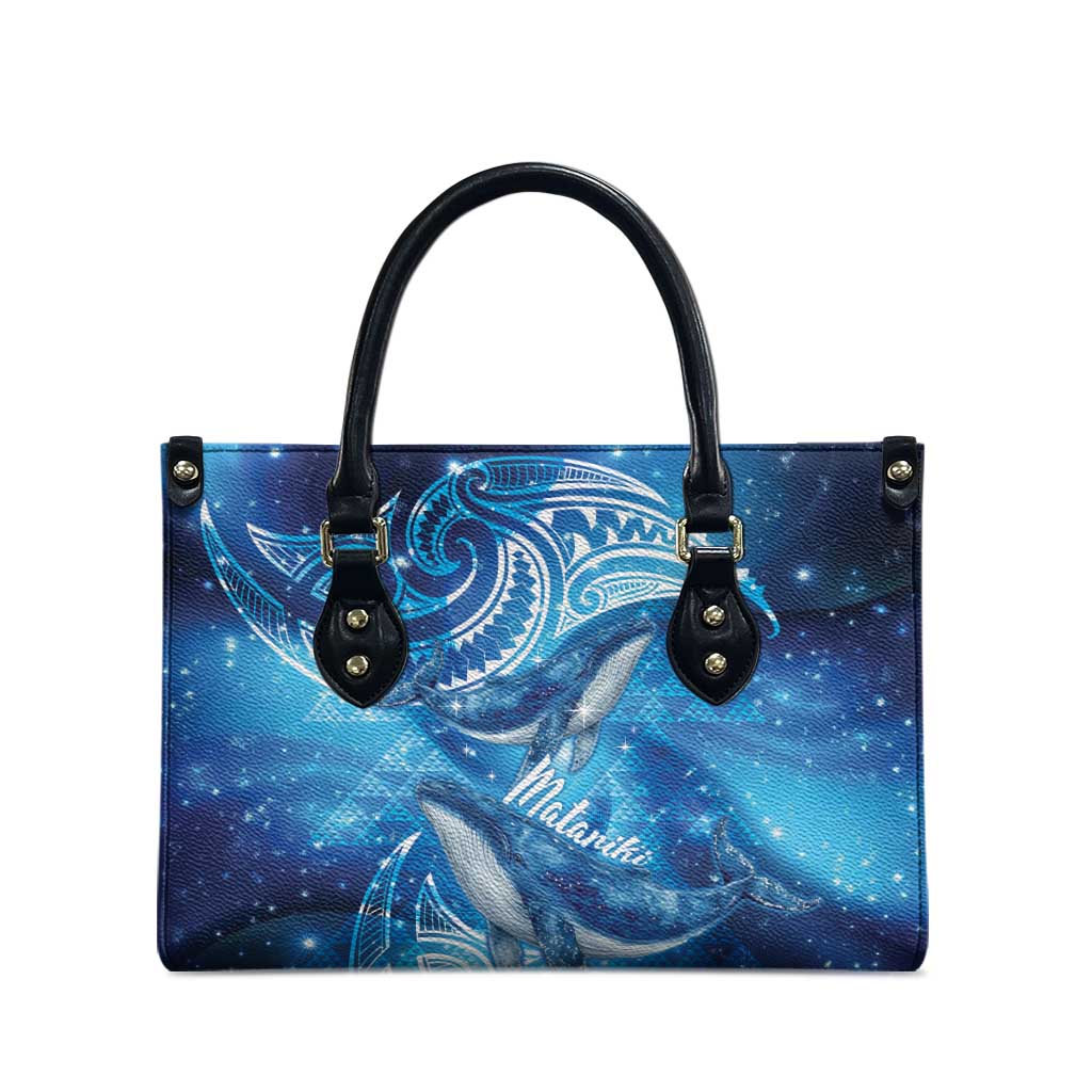 New Zealand Humpback Whale Matariki Leather Bag Maori New Year Taniko Niho Taniwha LT14 - Polynesian Pride
