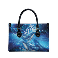 New Zealand Humpback Whale Matariki Leather Bag Maori New Year Taniko Niho Taniwha LT14 - Polynesian Pride