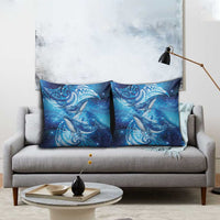 New Zealand Humpback Whale Matariki Pillow Cover Maori New Year Taniko Niho Taniwha