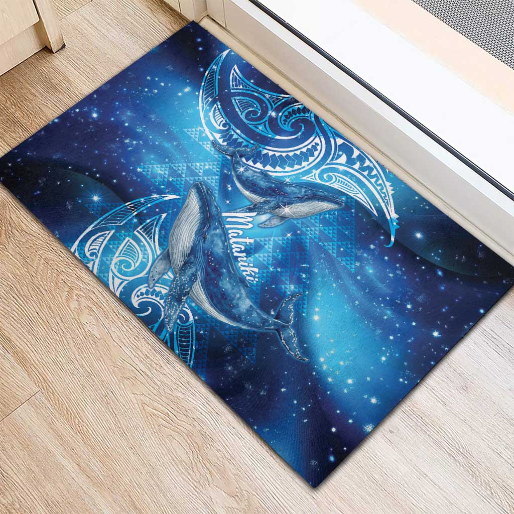New Zealand Humpback Whale Matariki Rubber Doormat Maori New Year Taniko Niho Taniwha