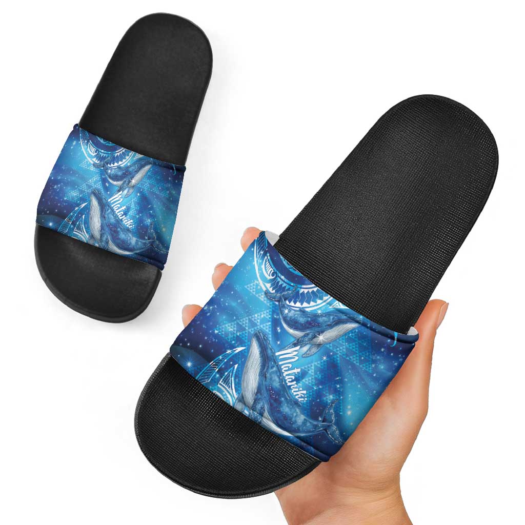 New Zealand Humpback Whale Matariki Slide Sandals Maori New Year Taniko Niho Taniwha LT14 - Polynesian Pride