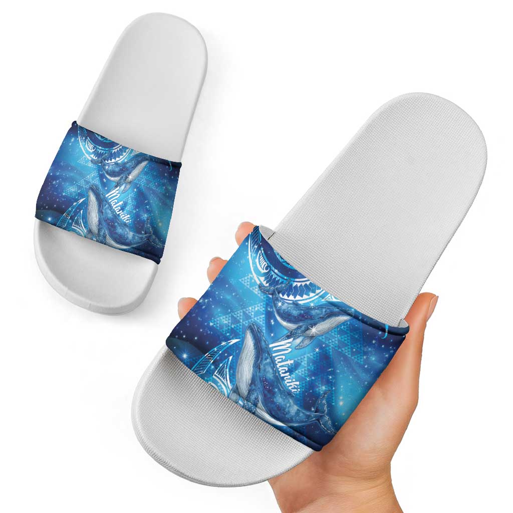 New Zealand Humpback Whale Matariki Slide Sandals Maori New Year Taniko Niho Taniwha LT14 - Polynesian Pride