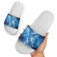 New Zealand Humpback Whale Matariki Slide Sandals Maori New Year Taniko Niho Taniwha LT14 - Polynesian Pride