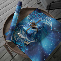 New Zealand Humpback Whale Matariki Wrapping Paper Maori New Year Taniko Niho Taniwha LT14 - Polynesian Pride