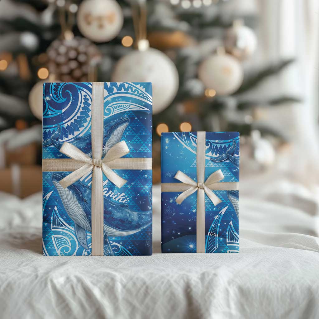 New Zealand Humpback Whale Matariki Wrapping Paper Maori New Year Taniko Niho Taniwha LT14 - Polynesian Pride