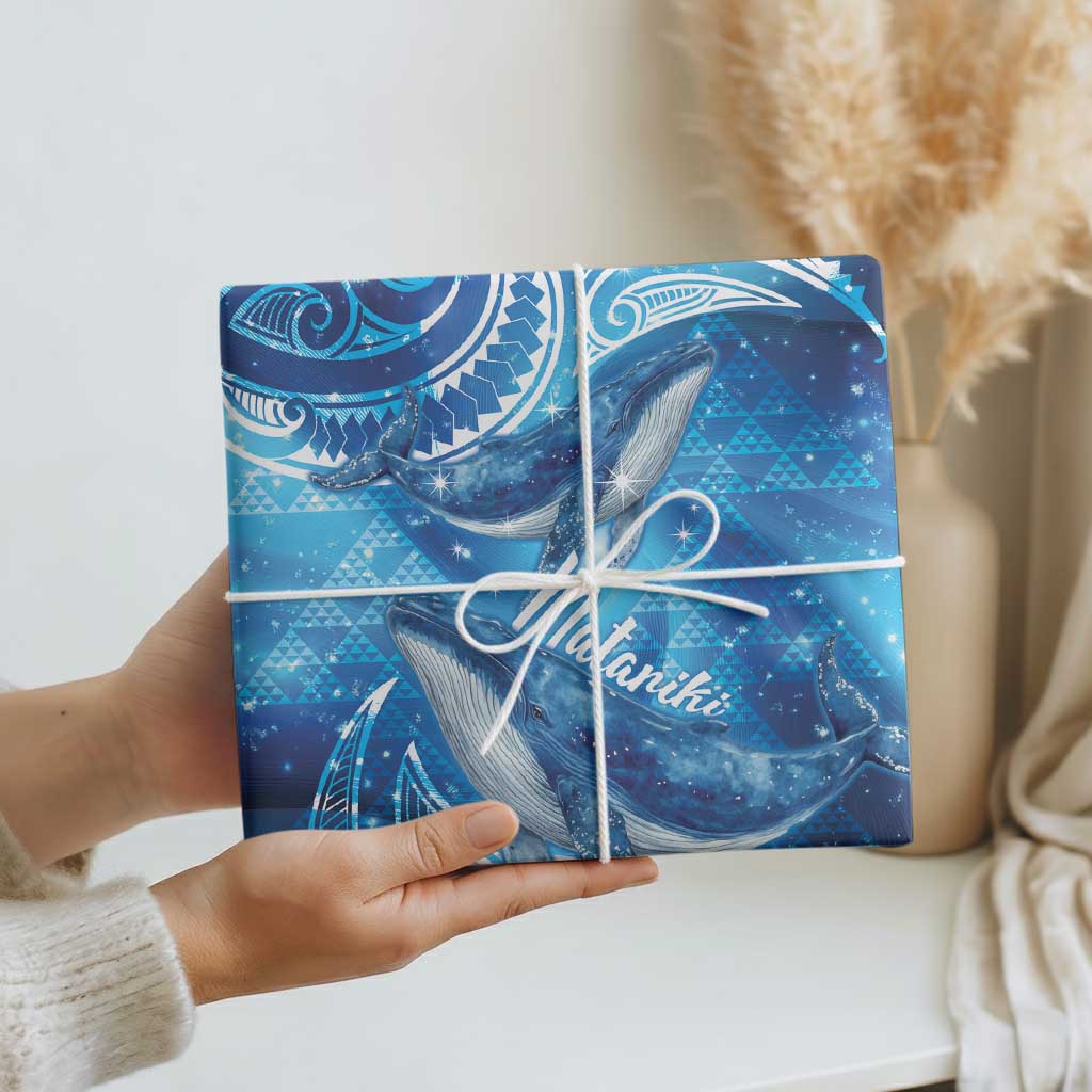 New Zealand Humpback Whale Matariki Wrapping Paper Maori New Year Taniko Niho Taniwha LT14 - Polynesian Pride