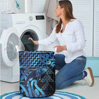 Humpback Whale Matariki New Zealand Laundry Basket NZ Maori Paikea Poutama Luxury Blue LT14 - Polynesian Pride