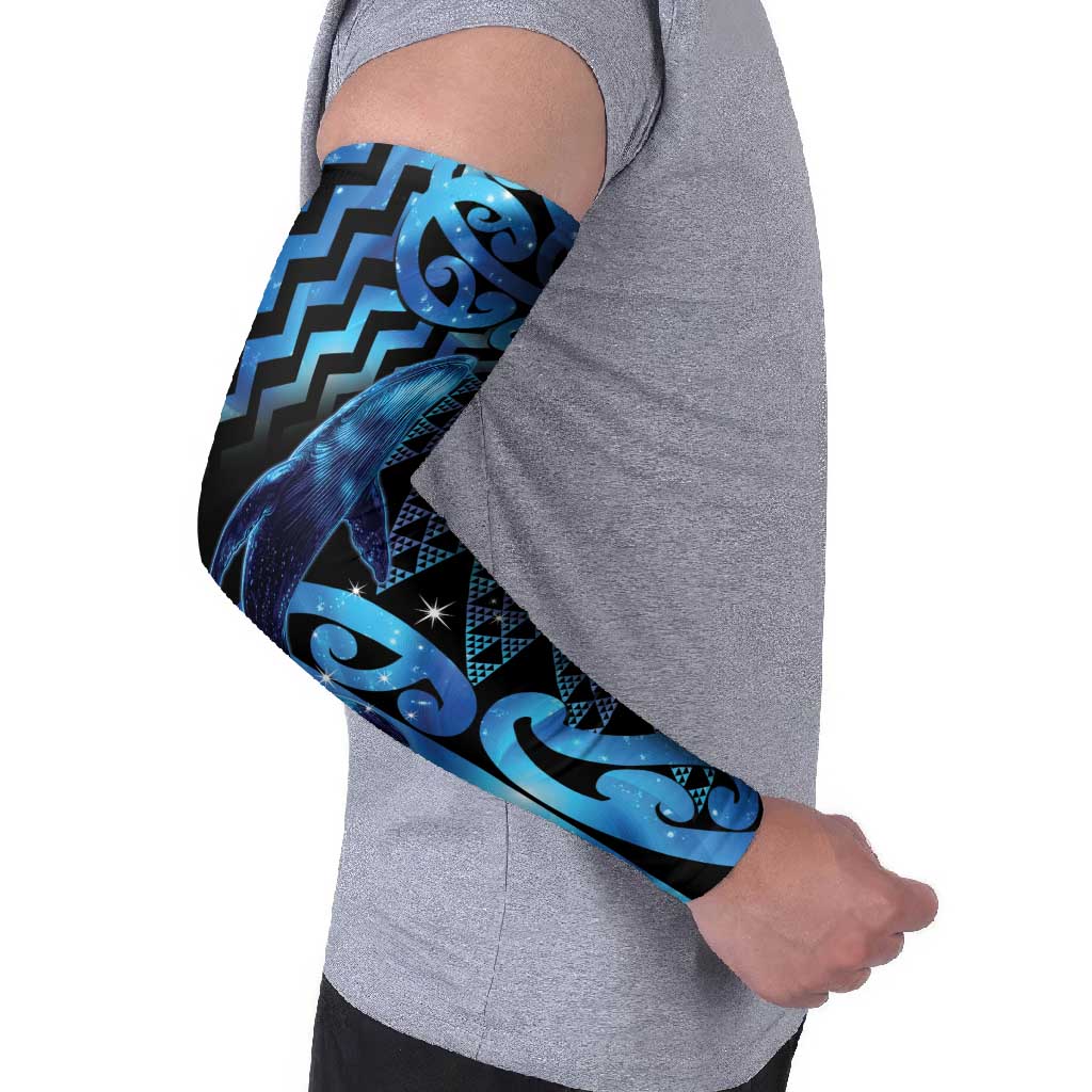 Humpback Whale Matariki New Zealand Arm Sleeves NZ Maori Paikea Poutama Luxury Blue