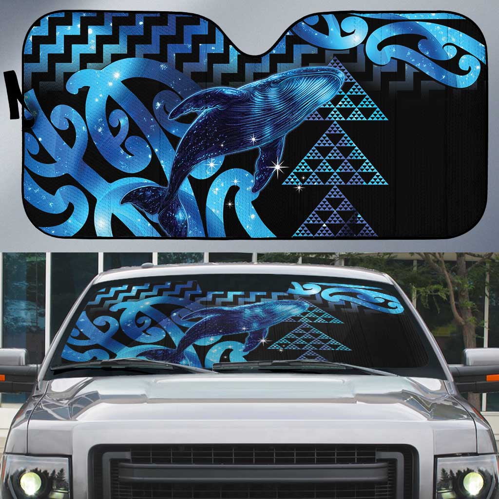 Humpback Whale Matariki New Zealand Auto Sun Shade NZ Maori Paikea Poutama Luxury Blue