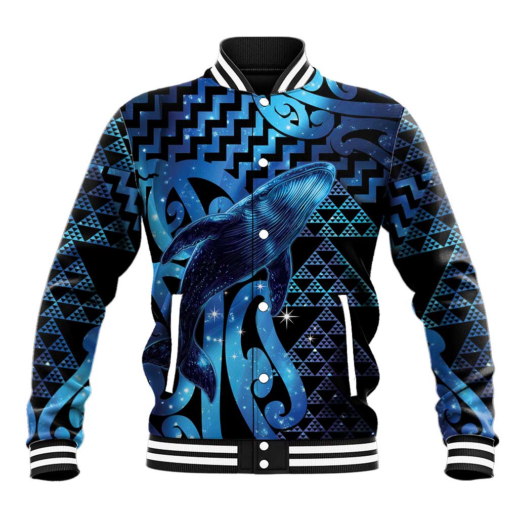 Humpback Whale Matariki New Zealand Baseball Jacket NZ Maori Paikea Poutama Luxury Blue LT14 Unisex Blue - Polynesian Pride