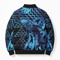 Humpback Whale Matariki New Zealand Bomber Puffer Jacket NZ Maori Paikea Poutama Luxury Blue LT14 - Polynesian Pride