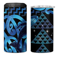 Humpback Whale Matariki New Zealand 4 in 1 Can Cooler Tumbler NZ Maori Paikea Poutama Luxury Blue