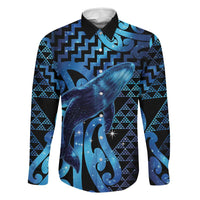 Humpback Whale Matariki New Zealand Family Matching Long Sleeve Bodycon Dress and Hawaiian Shirt NZ Maori Paikea Poutama Luxury Blue