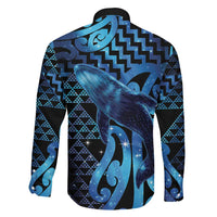 Humpback Whale Matariki New Zealand Family Matching Off Shoulder Maxi Dress and Hawaiian Shirt NZ Maori Paikea Poutama Luxury Blue