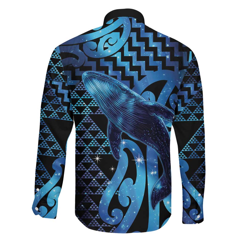 Humpback Whale Matariki New Zealand Family Matching Off Shoulder Short Dress and Hawaiian Shirt NZ Maori Paikea Poutama Luxury Blue