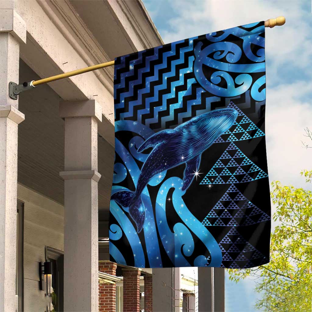 Humpback Whale Matariki New Zealand Garden Flag NZ Maori Paikea Poutama Luxury Blue
