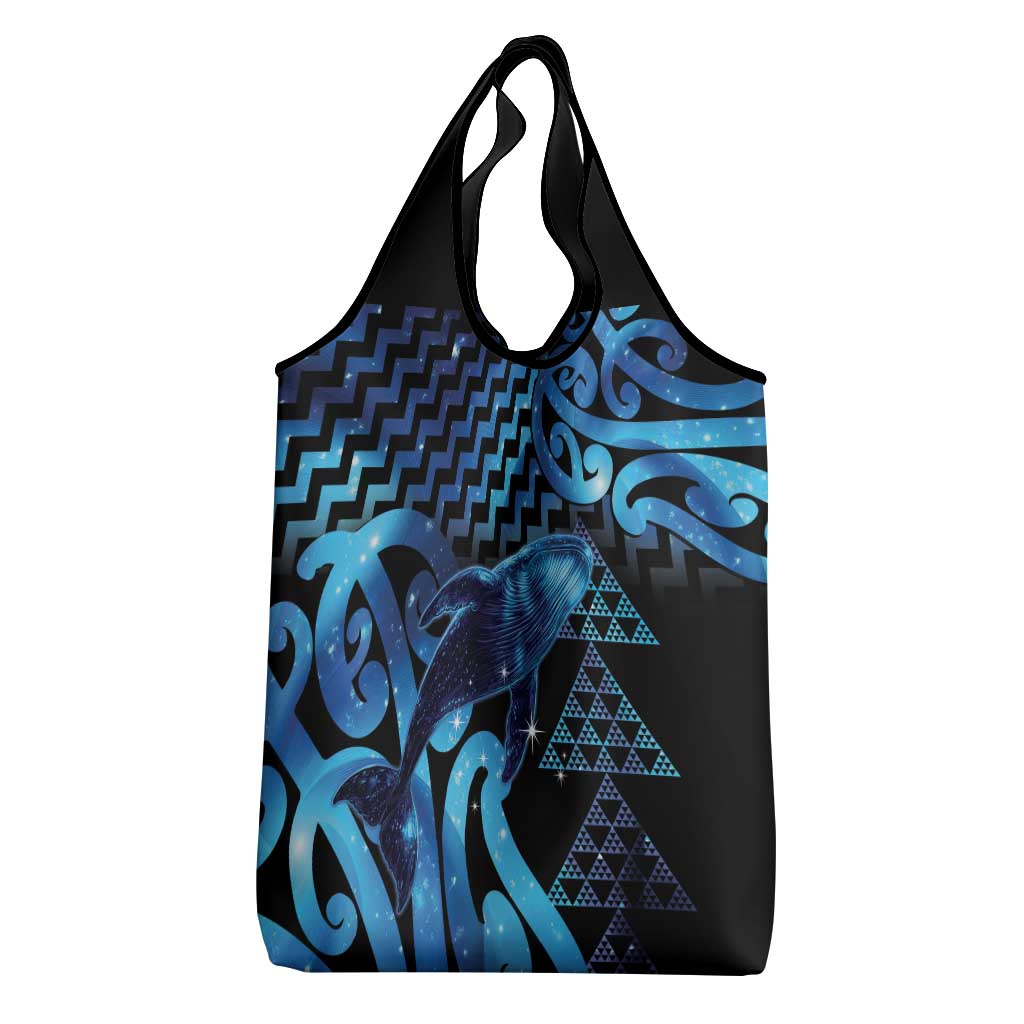 Humpback Whale Matariki New Zealand Grocery Bag NZ Maori Paikea Poutama Luxury Blue LT14 - Polynesian Pride