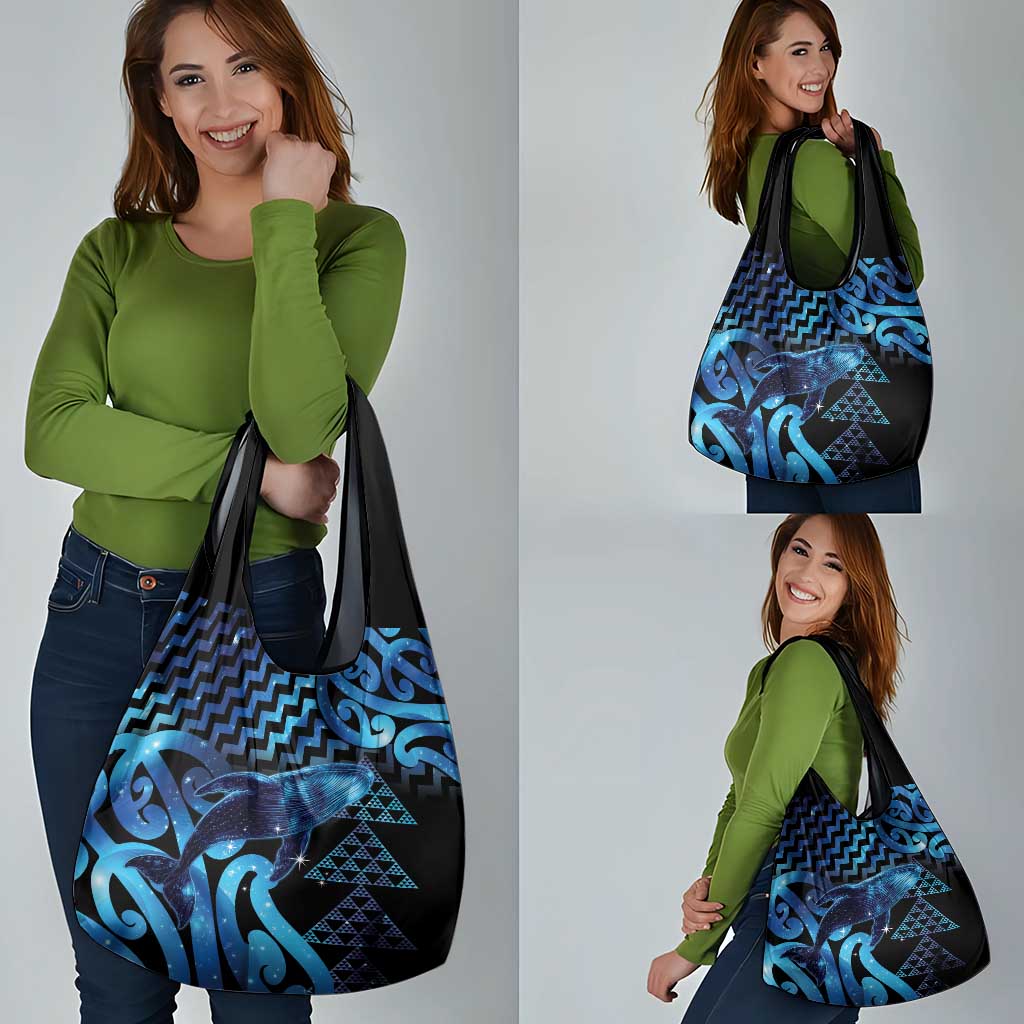 Humpback Whale Matariki New Zealand Grocery Bag NZ Maori Paikea Poutama Luxury Blue LT14 - Polynesian Pride