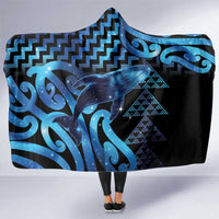 Humpback Whale Matariki New Zealand Hooded Blanket NZ Maori Paikea Poutama Luxury Blue