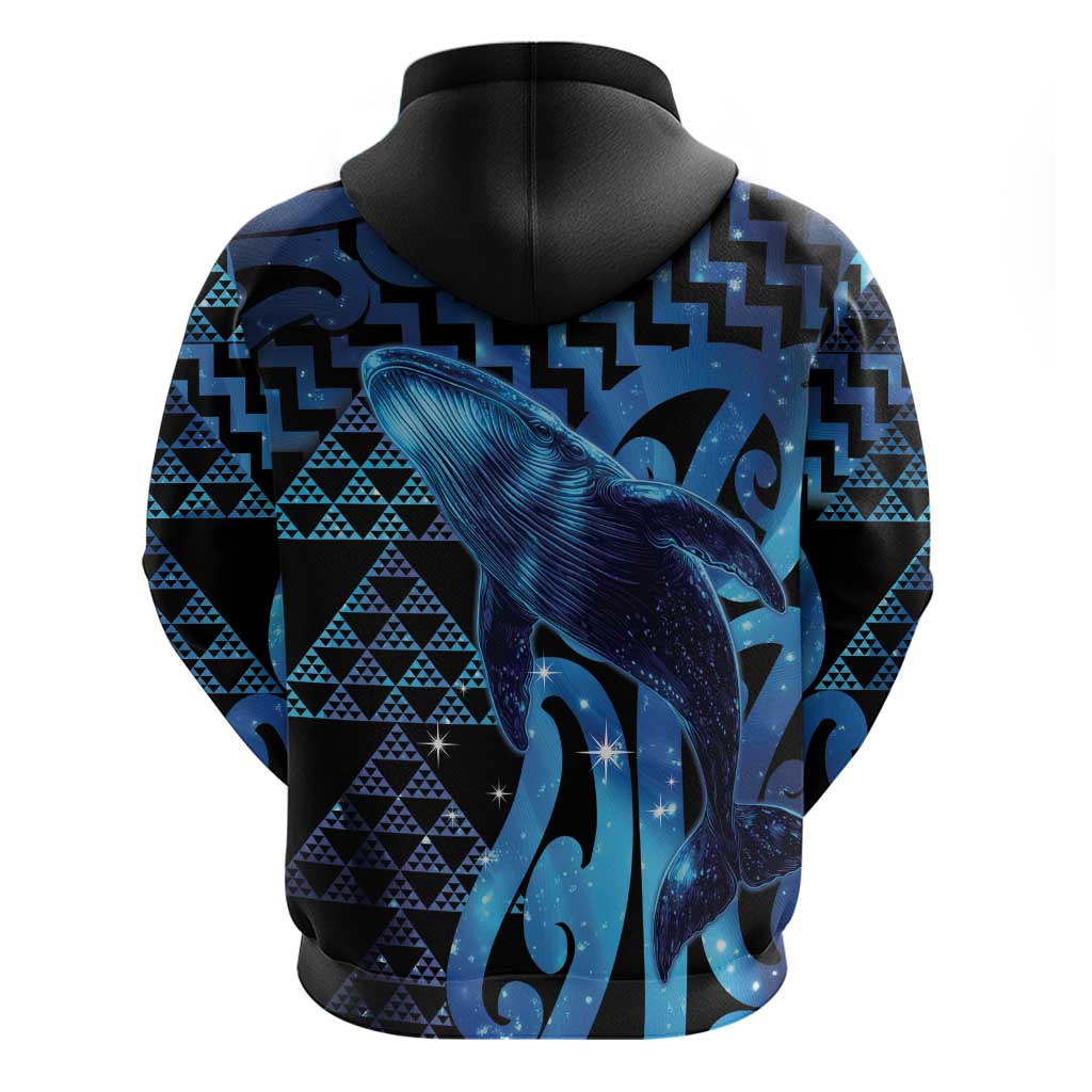 Humpback Whale Matariki New Zealand Hoodie NZ Maori Paikea Poutama Luxury Blue