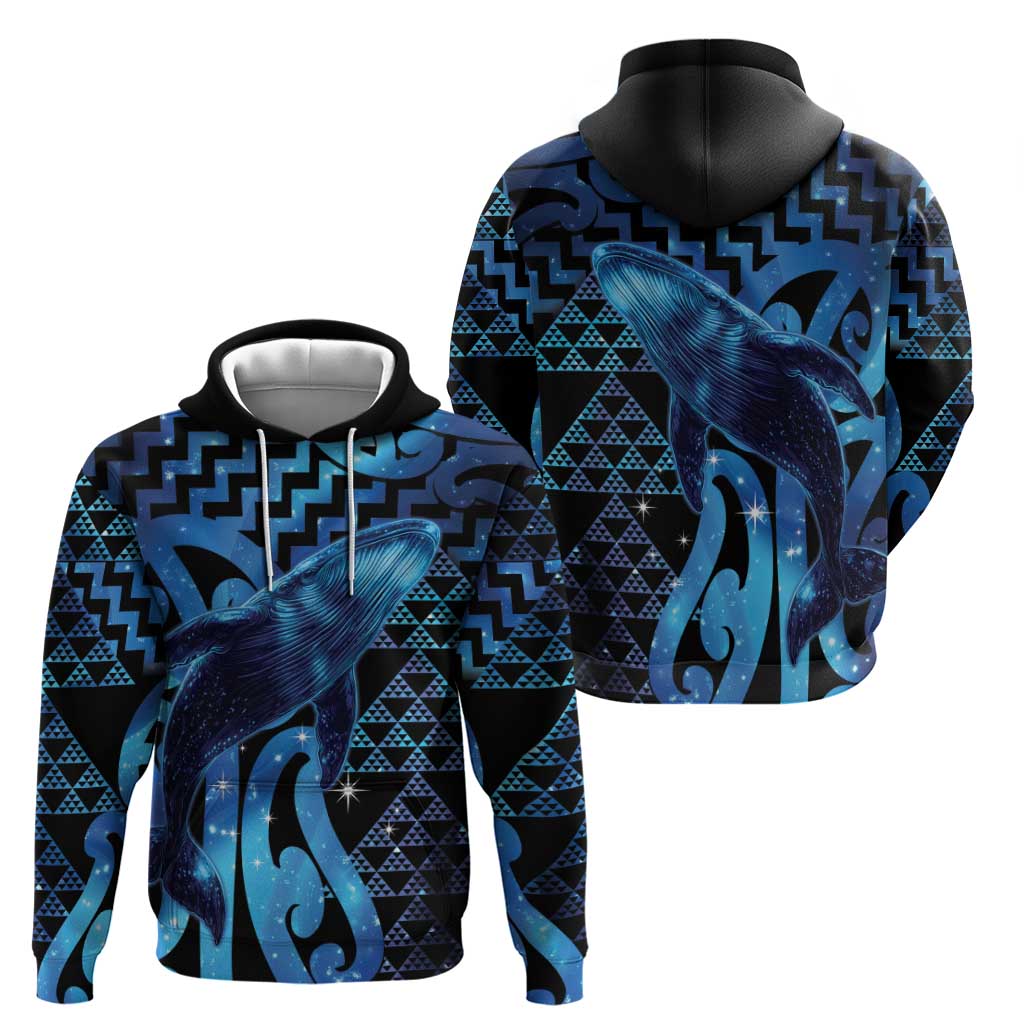 Humpback Whale Matariki New Zealand Hoodie NZ Maori Paikea Poutama Luxury Blue