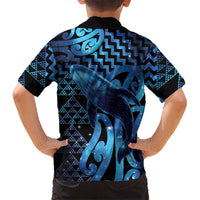 Humpback Whale Matariki New Zealand Kid Hawaiian Shirt NZ Maori Paikea Poutama Luxury Blue