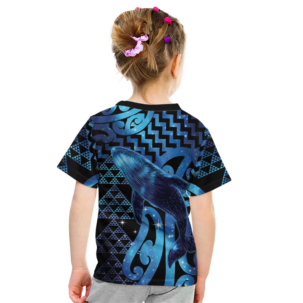 Humpback Whale Matariki New Zealand Kid T Shirt NZ Maori Paikea Poutama Luxury Blue