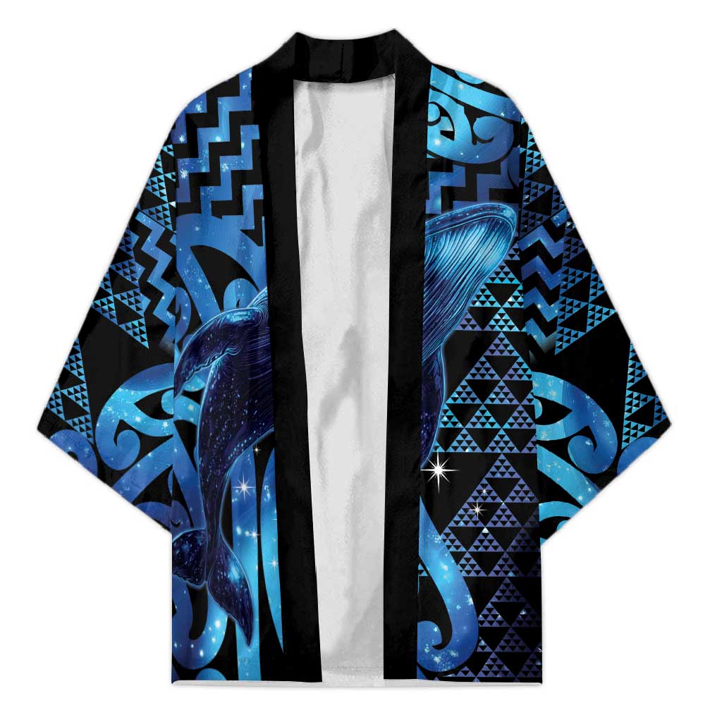 Humpback Whale Matariki New Zealand Kimono NZ Maori Paikea Poutama Luxury Blue LT14 Unisex Blue - Polynesian Pride