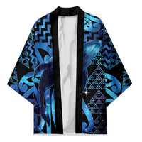 Humpback Whale Matariki New Zealand Kimono NZ Maori Paikea Poutama Luxury Blue LT14 Unisex Blue - Polynesian Pride