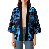 Humpback Whale Matariki New Zealand Kimono NZ Maori Paikea Poutama Luxury Blue LT14 - Polynesian Pride
