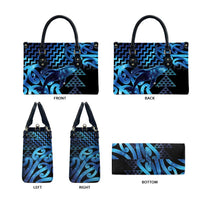 Humpback Whale Matariki New Zealand Leather Bag NZ Maori Paikea Poutama Luxury Blue LT14 - Polynesian Pride