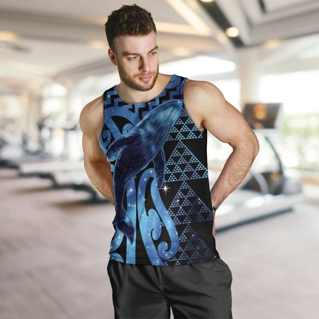 Humpback Whale Matariki New Zealand Men Tank Top NZ Maori Paikea Poutama Luxury Blue
