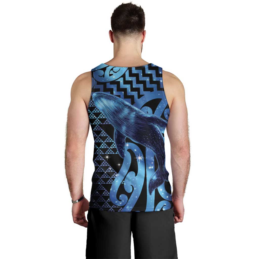 Humpback Whale Matariki New Zealand Men Tank Top NZ Maori Paikea Poutama Luxury Blue