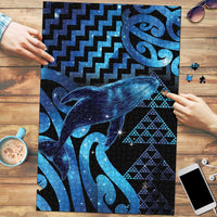 Humpback Whale Matariki New Zealand Puzzle NZ Maori Paikea Poutama Luxury Blue LT14 Blue - Polynesian Pride