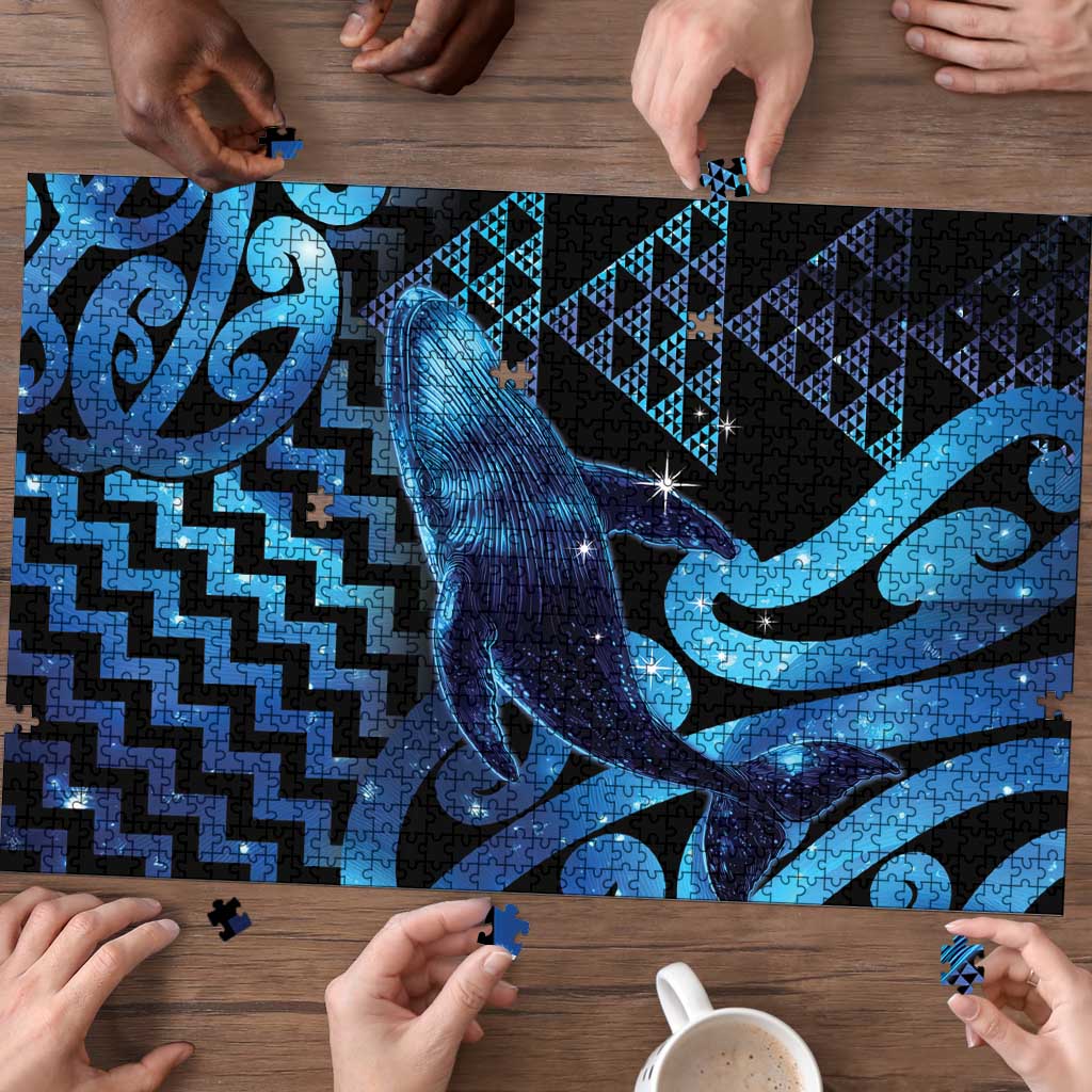 Humpback Whale Matariki New Zealand Puzzle NZ Maori Paikea Poutama Luxury Blue LT14 - Polynesian Pride